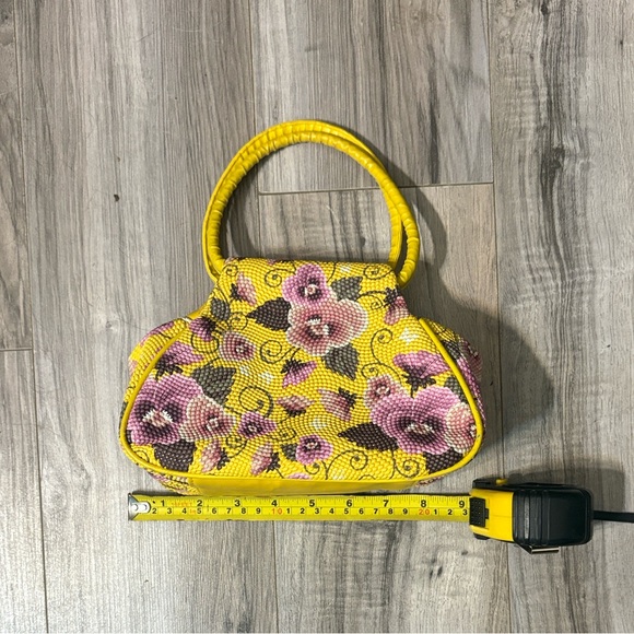 Floral Pebbled Yellow Mini Bag - Picture 8 of 8